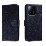 For Xiaomi 13 Lace Flower Embossing Flip Leather Phone Case(Dark Blue)