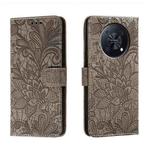 For Huawei Enjoy 50 Pro Lace Flower Embossing Flip Leather Phone Case(Grey)