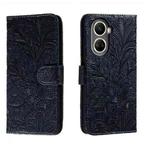 For Huawei nova 10 SE Lace Flower Embossing Flip Leather Phone Case(Dark Blue)