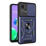 For Motorola Moto G72 Sliding Camera Cover Design TPU+PC Phone Case(Blue)