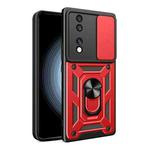 For Honor 70 5G Sliding Camera Cover Design TPU+PC Phone Case(Red)