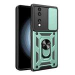 For Honor 70 5G Sliding Camera Cover Design TPU+PC Phone Case(Green)