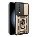 For Honor 70 5G Sliding Camera Cover Design TPU+PC Phone Case(Gold)