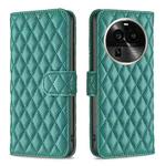 For OPPO Find X6 Pro 5G Diamond Lattice Wallet Leather Flip Phone Case(Green)