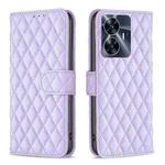 For Realme C55 Diamond Lattice Wallet Leather Flip Phone Case(Purple)
