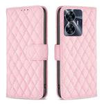 For Realme C55 Diamond Lattice Wallet Leather Flip Phone Case(Pink)