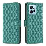 For Xiaomi Redmi Note 12 4G Global Diamond Lattice Wallet Leather Flip Phone Case(Green)