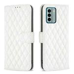 For Nokia G22 Diamond Lattice Wallet Leather Flip Phone Case(White)