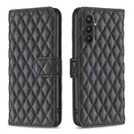 For Samsung Galaxy A24 4G Diamond Lattice Wallet Leather Flip Phone Case(Black)