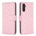 For Samsung Galaxy A24 4G Diamond Lattice Wallet Leather Flip Phone Case(Pink)