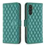 For Samsung Galaxy A24 4G Diamond Lattice Wallet Leather Flip Phone Case(Green)
