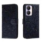 For Honor Play 40 Plus Lace Flower Embossing Flip Leather Phone Case(Dark Blue)