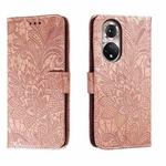 For Honor 50 Lace Flower Embossing Flip Leather Phone Case(Rose Gold)