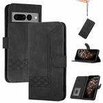 For Google Pixel 7 Pro 5G Cubic Skin Feel Flip Leather Phone Case(Black)