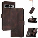 For Google Pixel 7 Pro 5G Cubic Skin Feel Flip Leather Phone Case(Brown)