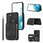 For Samsung Galaxy S23 5G Zipper Card Bag Back Cover Phone Case(Black)
