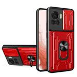 For Motorola Edge 30 Ultra 5G / Moto X30 Pro Sliding Camshield TPU+PC Phone Case with Card Slot(Red)