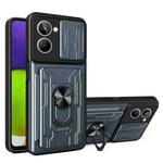 For Realme 10 4G Sliding Camshield TPU+PC Phone Case with Card Slot(Grey)