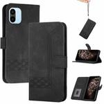 For Xiaomi Redmi A1 Cubic Skin Feel Flip Leather Phone Case(Black)