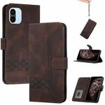 For Xiaomi Redmi A1 Cubic Skin Feel Flip Leather Phone Case(Brown)