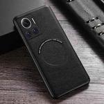 For Motorola Moto X30 Pro Cloth Texture PU MagSafe Magnetic Phone Case(Black)