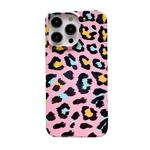 For iPhone 14 Pro Max Pattern PC Shockproof Protective Phone Case(Yellow Leopard Print)