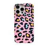 For iPhone 14 Pro Pattern PC Shockproof Protective Phone Case(Yellow Leopard Print)