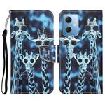 For Xiaomi Redmi Note 12 5G Global/Poco X5 Colored Drawing Leather Phone Case(Giraffes)