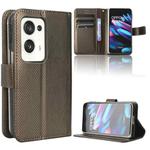 For OPPO Find N2 Diamond Texture Leather Phone Case(Brown)