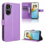 For ZTE Blade V40 Design Diamond Texture Leather Phone Case(Purple)