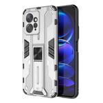 For Xiaomi Redmi Note 12 4G Supersonic PC + TPU Shock-proof Phone Case with Holder(Silver)