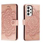 For Samsung Galaxy A34 5G Sun Mandala Embossing Pattern Phone Leather Case(Rose Gold)