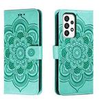 For Samsung Galaxy A34 5G Sun Mandala Embossing Pattern Phone Leather Case(Green)