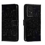 For Samsung Galaxy A54 5G Sun Mandala Embossing Pattern Phone Leather Case(Black)
