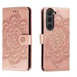 For Samsung Galaxy S23 5G Sun Mandala Embossing Pattern Phone Leather Case(Rose Gold)