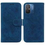 For Xiaomi Redmi 12C / 11A Butterfly Rose Embossed Leather Phone Case(Blue)