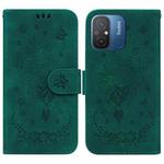 For Xiaomi Redmi 12C / 11A Butterfly Rose Embossed Leather Phone Case(Green)