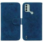 For Nokia C31 Butterfly Rose Embossed Leather Phone Case(Blue)