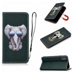 For iPhone XS 3D Painting Horizontal Flip Leather Case with Holder & Card Slot & Wallet & Lanyard(Elephant)