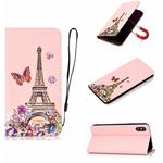 For iPhone XS Max 3D Painting Horizontal Flip Leather Case with Holder & Card Slot & Wallet & Lanyard(Iron tower)