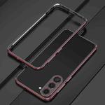 For Samsung Galaxy S23+ 5G Aurora Series Lens Protector + Metal Frame Phone Case(Black Red)