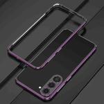 For Samsung Galaxy S23+ 5G Aurora Series Lens Protector + Metal Frame Phone Case(Black Purple)