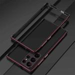 For Samsung Galaxy S23 Ultra 5G Aurora Series Lens Protector + Metal Frame Phone Case(Black Red)