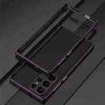 For Samsung Galaxy S23 Ultra 5G Aurora Series Lens Protector + Metal Frame Phone Case(Black Purple)
