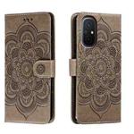 For Xiaomi Redmi 12C Sun Mandala Embossing Pattern Phone Leather Case(Grey)