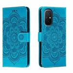 For Xiaomi Redmi 12C Sun Mandala Embossing Pattern Phone Leather Case(Blue)