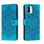 For Xiaomi Redmi A1 Sun Mandala Embossing Pattern Phone Leather Case(Blue)