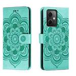 For Xiaomi Redmi Note 12 5G Global Sun Mandala Embossing Pattern Phone Leather Case(Green)