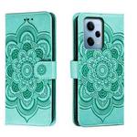 For Xiaomi Redmi Note 12 Pro 5G Global Sun Mandala Embossing Pattern Phone Leather Case(Green)