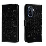 For Huawei Enjoy 50 Sun Mandala Embossing Pattern Phone Leather Case(Black)